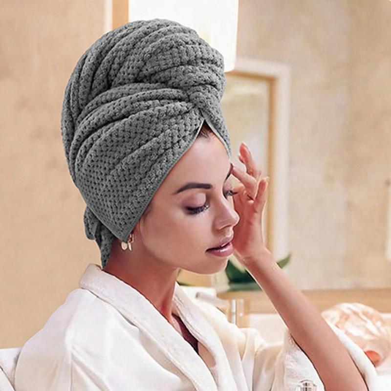 Solid Color Hair Drying Towel, 1 Count Quick Drying Hair Turban, Hair Drying Towel Wrap for Women & Girls, Bathroom Accessories