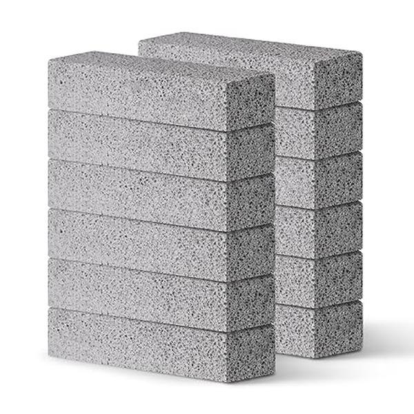 12Pack Pumice Stone for Toilet Cleaning Bowl Stick,Powerfully Cleans Hard Water Rings, Calcium Buildup & Stains, Suitable for Cleaning Toilet, Bathtubs, Kitchen Sink, Grill Brush