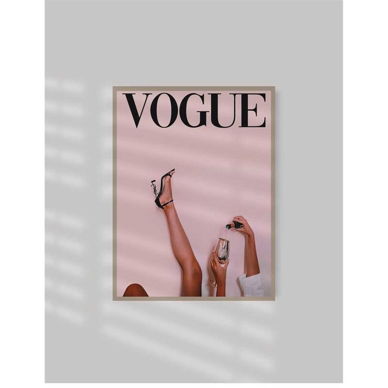 Trendy Vogue Poster-Vintage Vogue Print-Fashion Magazine Cover-College Apartment Décor Decor Decoration