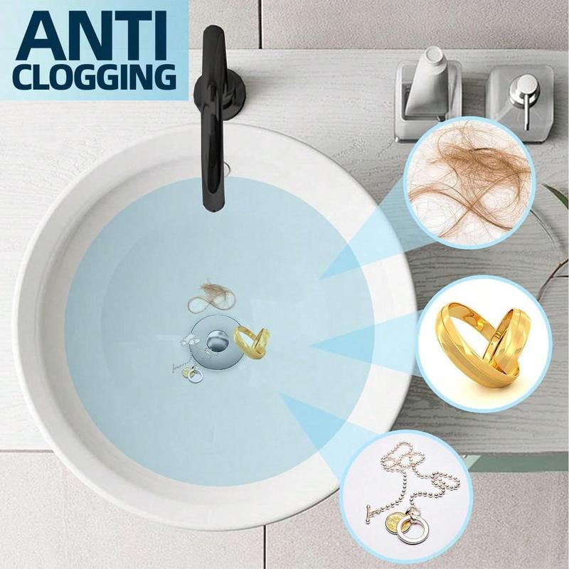 Bathroom Sink Drain Stopper, Push-type Sink Drain Stopper, Anti-clogging Sink Drain Filter