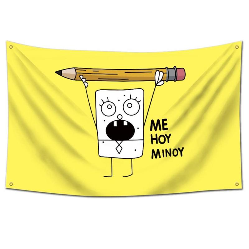 Doodlebob Me Hoy Minoy DoodleBob Flag Funny Man Cave College Dorm Room Flag Banner