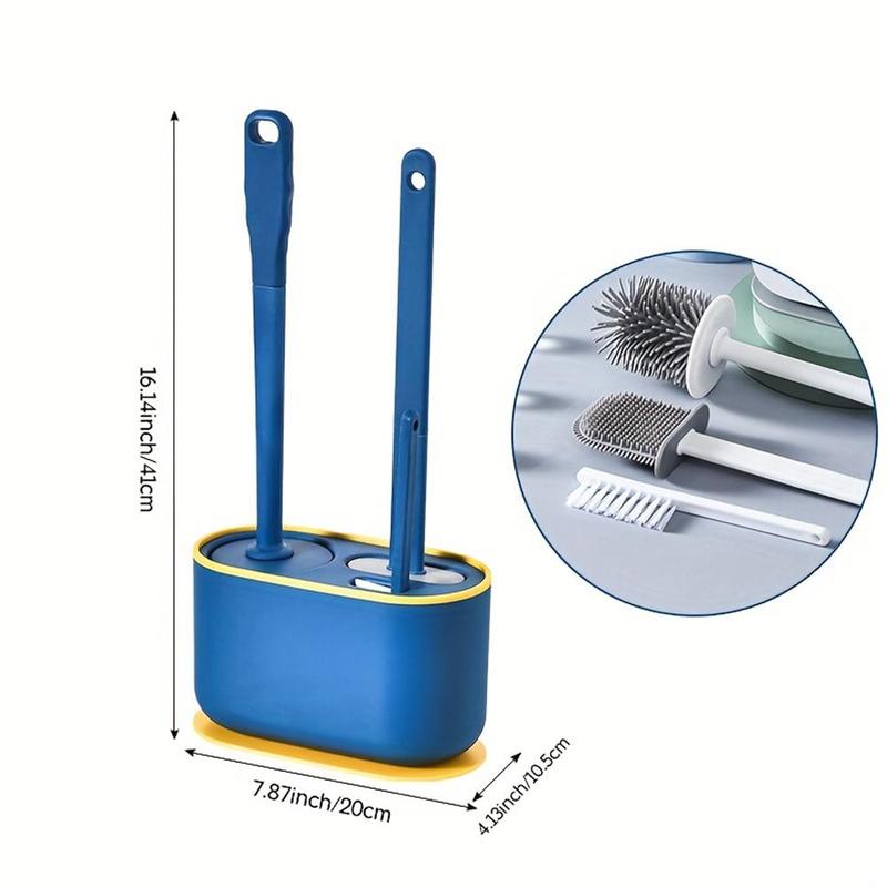 3 in 1 Toilet Brush Set, 1 Set Including 3 Counts Wall Mounted Toilet Brushes and 1 Count Holder, Toilet Cleaning Tool for Home Bathroom