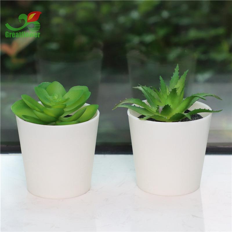 Artificial Succulent Plant with Pot, 3pcs set Plastic Simulated Potted Plant Ornaments, Decorative Fake Plant for Office Home Decor