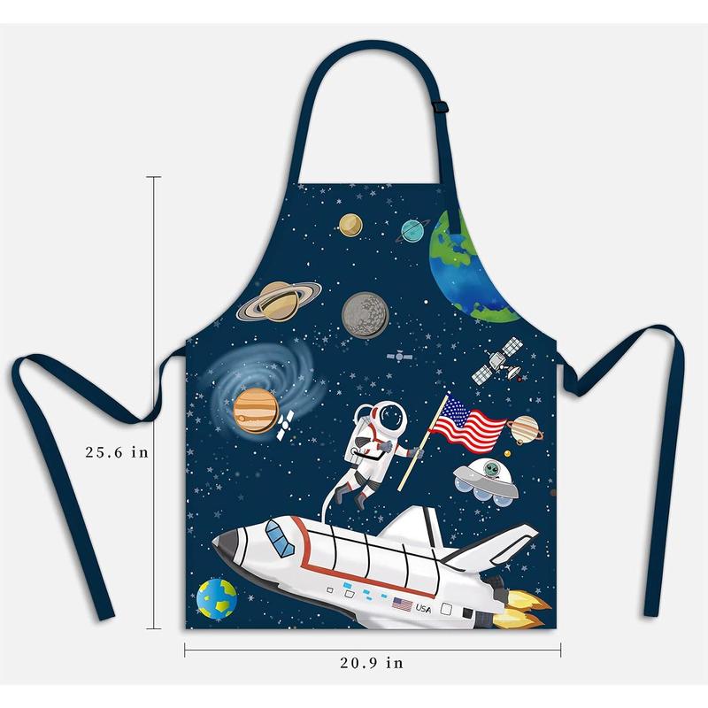 Kids Apron for Boys, Unisex Apron With Adjustable Neck strap, Kitchen Bib Apron for Cooking Painting Baking