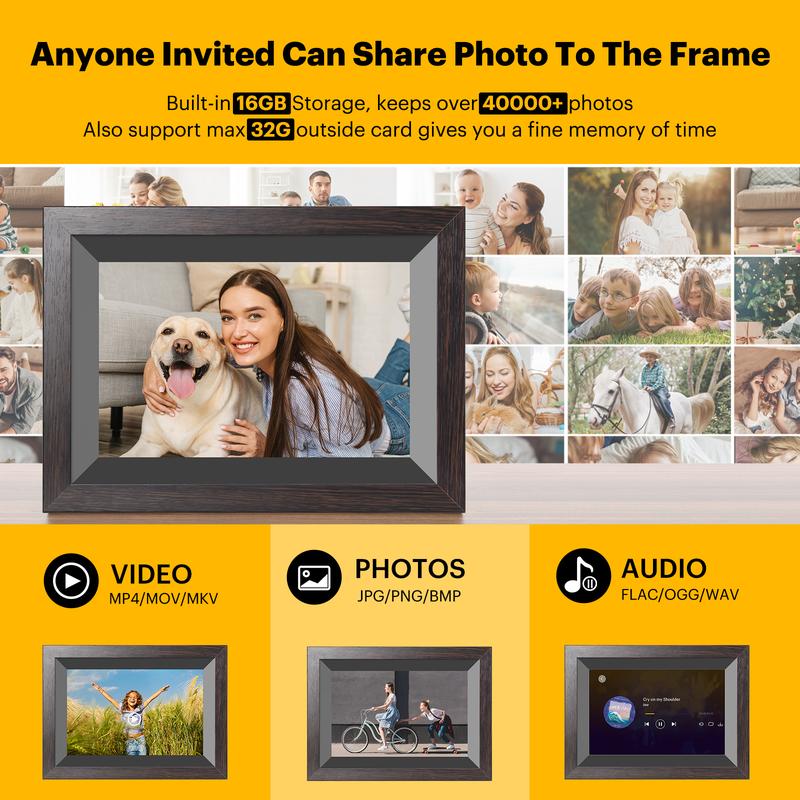 KODAK digital photo frame features a 10.1-inch IPS HD screen, supports WiFi remote control and app management, suitable for both tabletop and wall mounting. dry  flowers marco  defotos