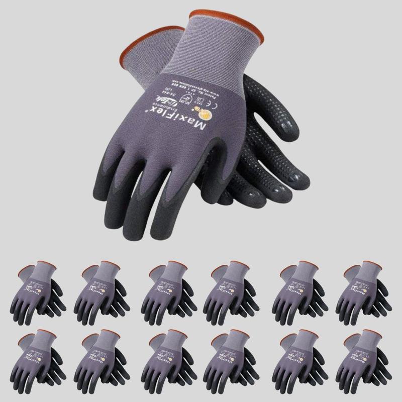 Pack of 12 Ideal for Precision Work | MaxiFlex Ultimate Foam Nitrile Palm Coated Gloves - Enhanced Grip & Snug Fit for Smooth Cleaning Hand Protection