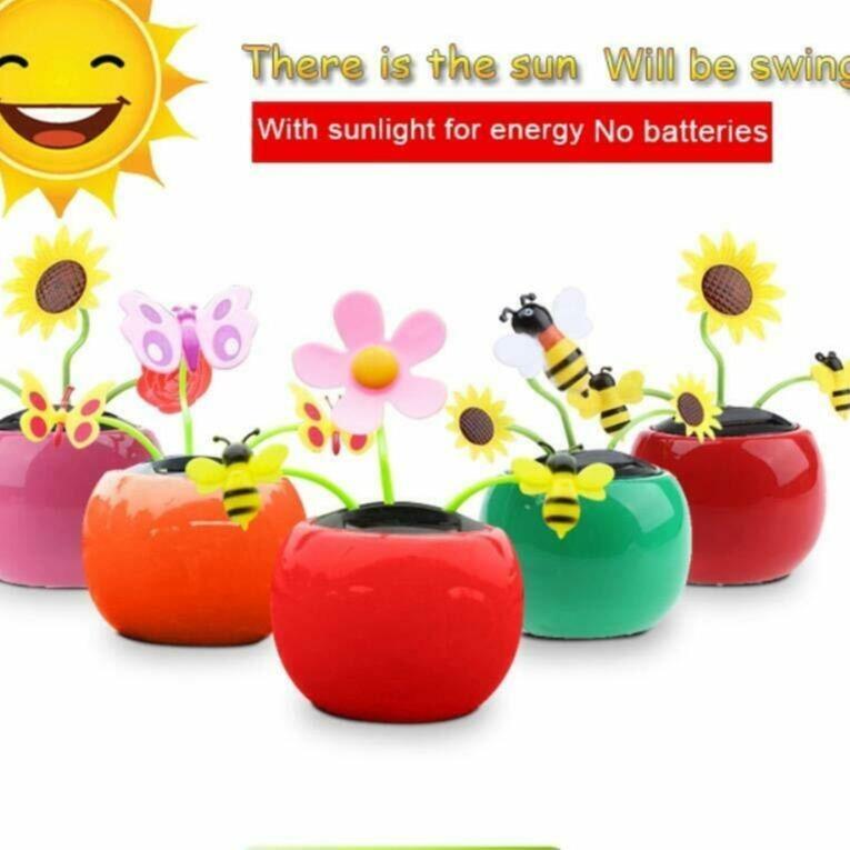 Solar Dancing Flowers Window Decoration Gift Colorful Solar Toy Housewarming Ornaments Decorative Plants