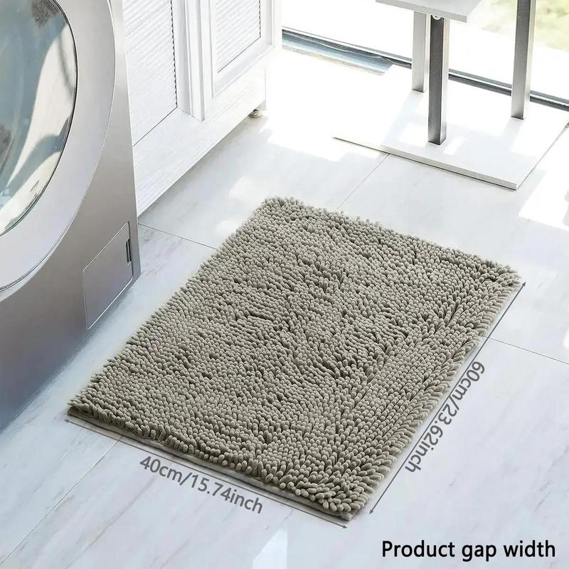 Room Decor Solid Color Plush Bath Mat, Non-slip Soft Plain Design Home Decor Entrance Rug, Water Absorbent Bathroom Mat, Bathroom Accessories, Home Decor