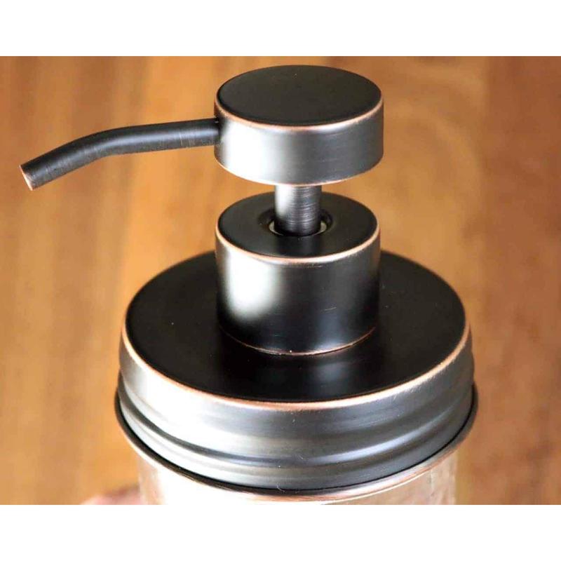 Oil Rubbed Bronze Soap Pump Lid Kit for Regular Mouth Mason Jars