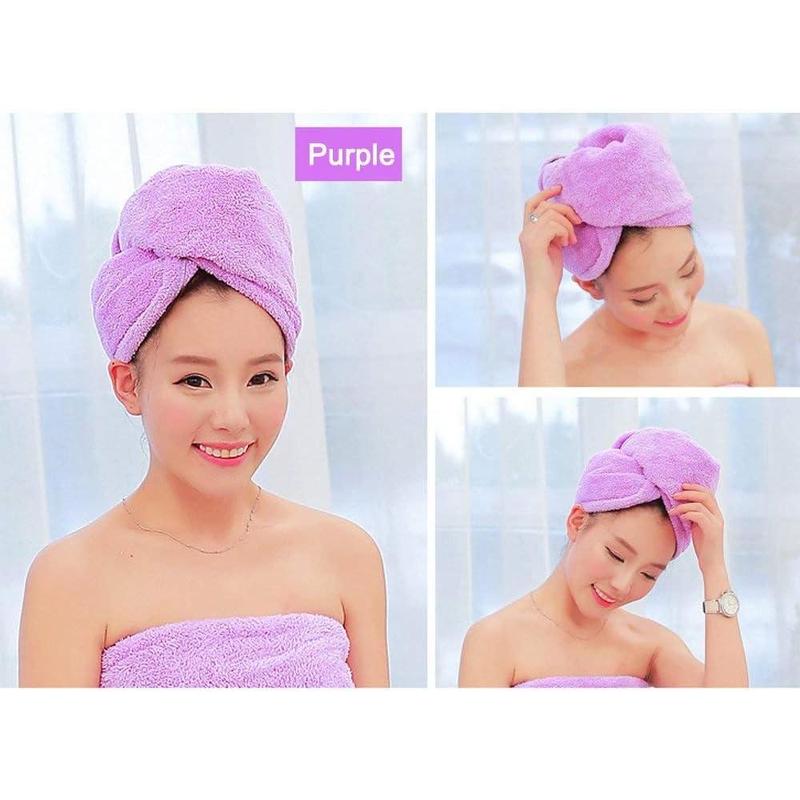 Microfiber Hair Towel - 2 Pack Hair Turbans for Wet Hair, Drying Hair Wrap Towels for Women and  - Suitable for All Hair TypesPinkPurple