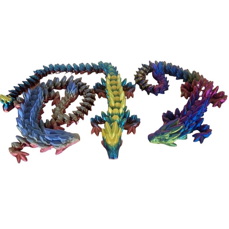 3D Printed Mystery Gemstone Dragon Figurine Decor Gift Colorful Decoration Desk Ornaments Traditional Ornaments