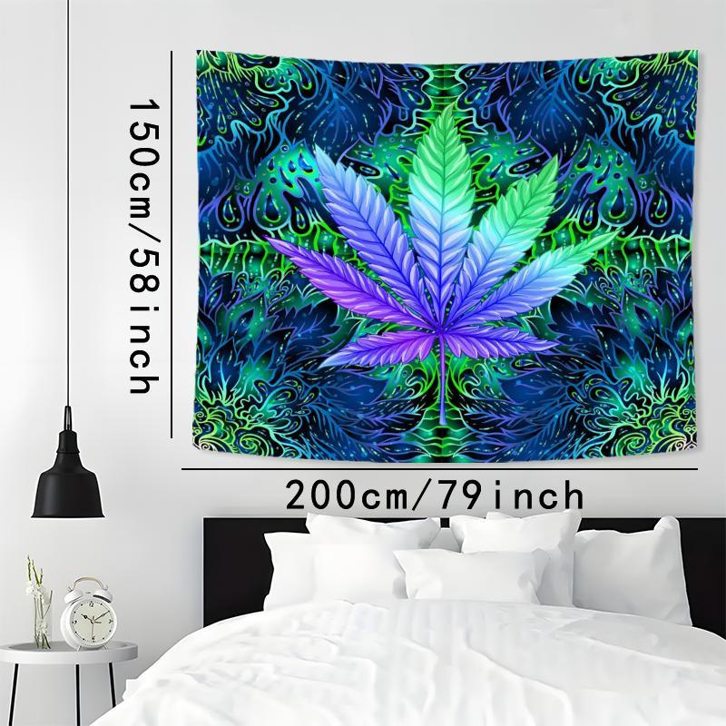 Maple Leaf Pattern Tapestry With Installation Package, Wall Hanging Aesthetic Tapestry For Home Living Room Bedroom Decor, Cozy Room Accessories, Bedroom Accessories