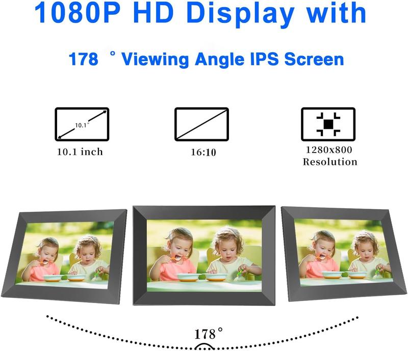 32GB Frameo Digital Frame WiFi Digital Picture Frames Load from Phone,Frameo 10.1 inch Smart WiFi Digital Photo Frame,1280x800 HD IPS LCDTouch Screen,Electronic Picture Frame Auto-Rotate