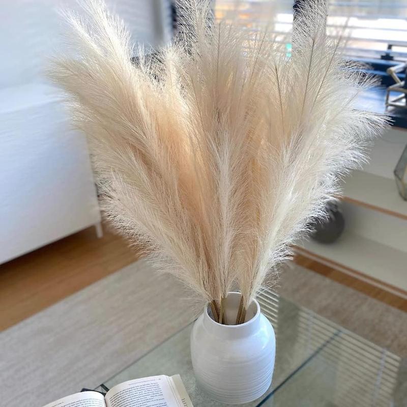 8pcs 38 - inch Tall Faux Pampas Grass Stems - Ideal for Home Decor