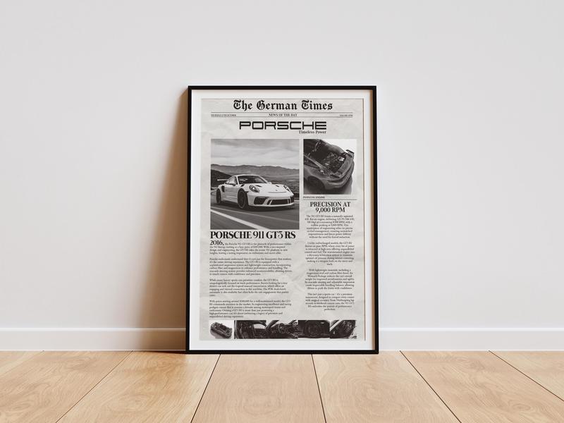 Porsche 911 GT3 RS Poster | Car Poster | Super Car | Home Decor | Wall Decor