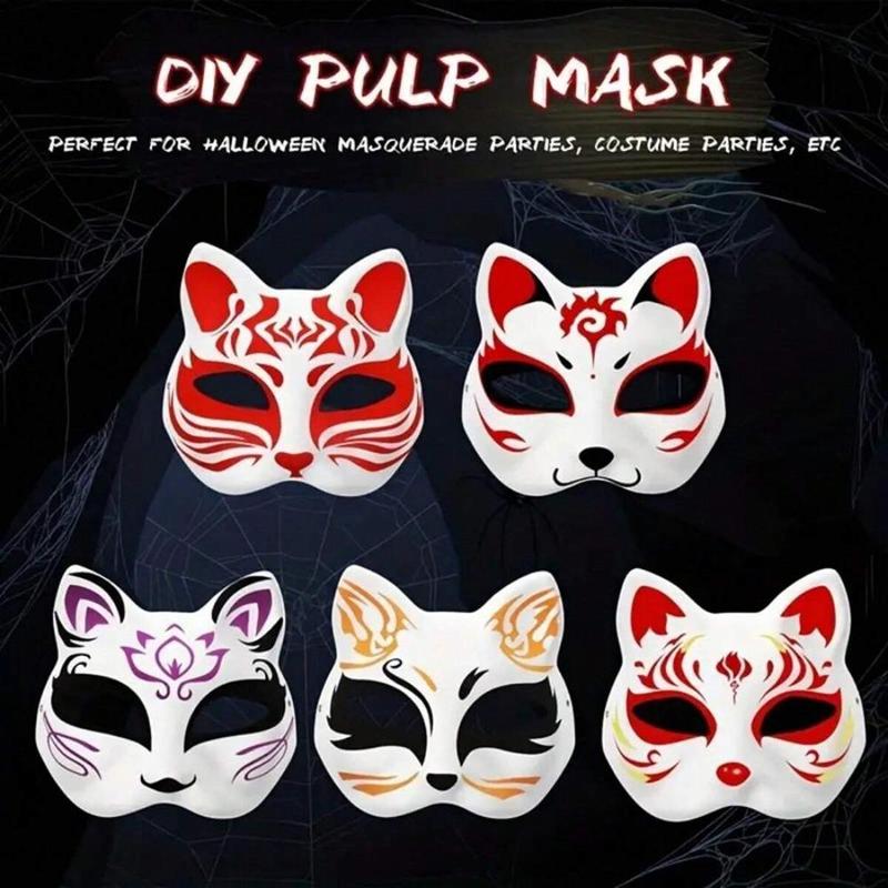 Cute Cat Design White Mask, Party Cosplay Props, Costume Accessories, Birthday Gift for Friends