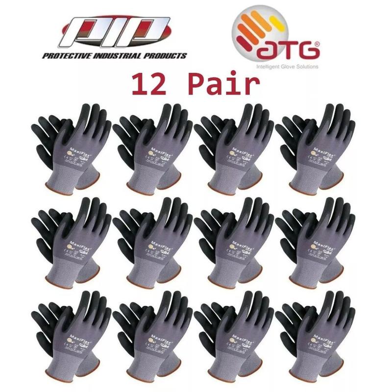 Pack of 12 Ideal for Precision Work | MaxiFlex Ultimate Foam Nitrile Palm Coated Gloves - Enhanced Grip & Snug Fit for Smooth Cleaning Hand Protection