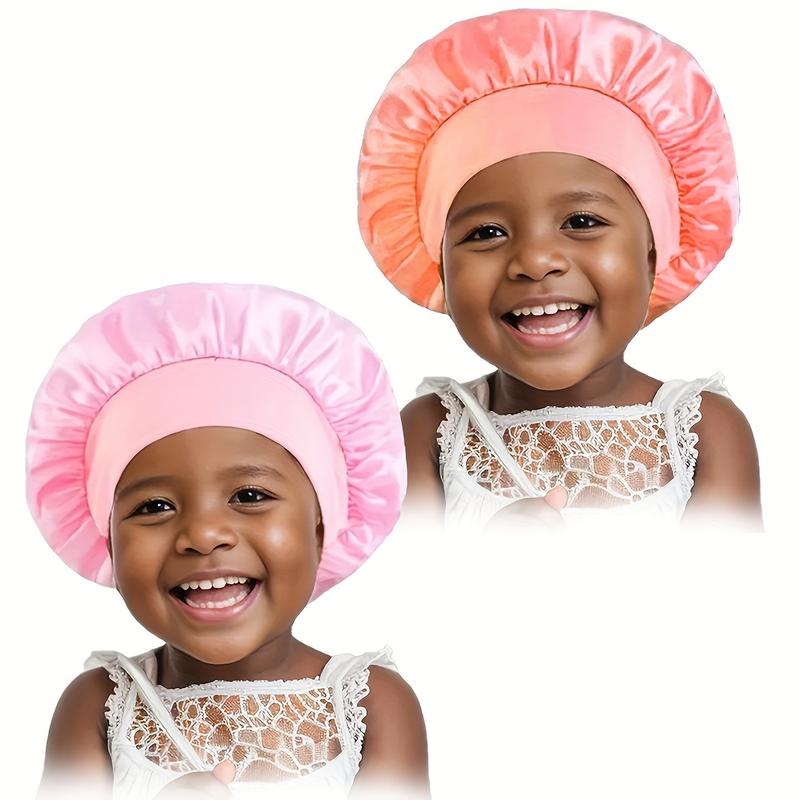 H A C Satin Bonnet for Minors - Wide Brim Sleep & Shower   swimming cap