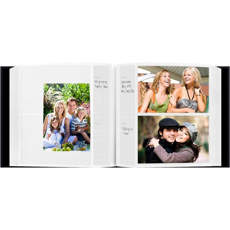 Photo Albums DA-200SF BLK 200 Pocket Sewn Leatherette Frame Cover Photo Album, 4 by 6-Inch, Black