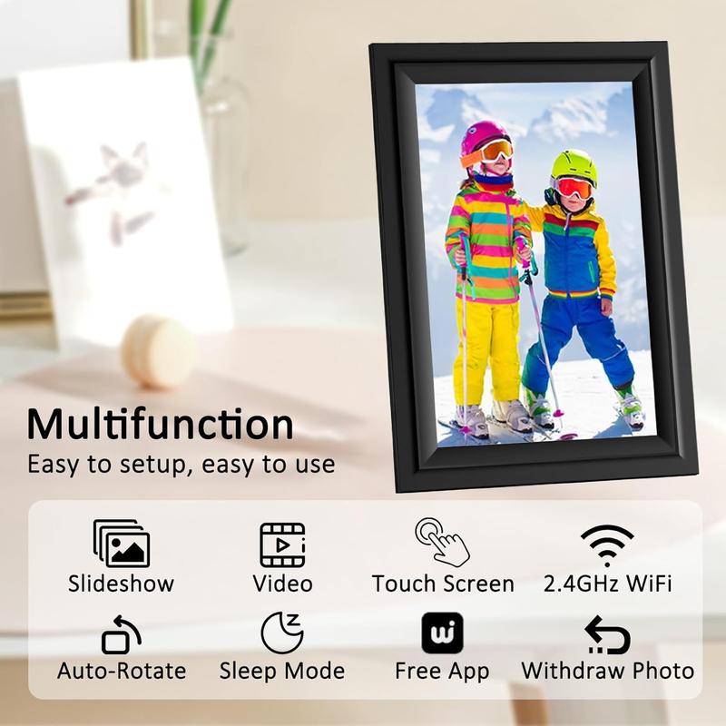 Christmas GIft SAMMIX Digital Picture Frame, 10.1 Inch WiFi Digital Photo Frame, IPS HD Touch Screen Electronic Picture Frame, 16GB Storage, Slideshow, Easy to Share Photos and Video via Uhale APP, Gifts for Mom thanksgiving days gift