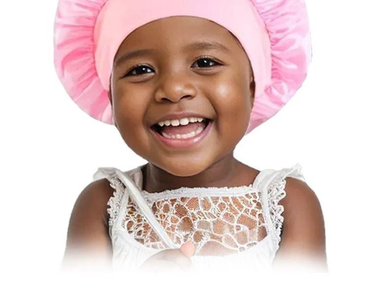 H A C Satin Bonnet for Girls - Elegant Wide Brim Sleep & Shower Cap