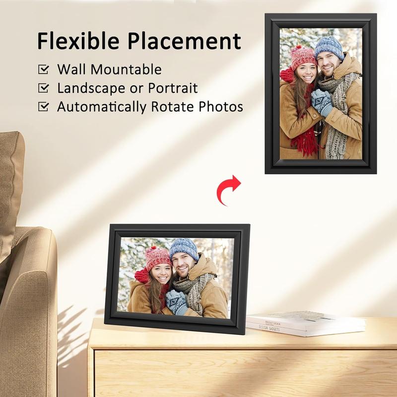 Christmas GIft SAMMIX Digital Picture Frame, 10.1 Inch WiFi Digital Photo Frame, IPS HD Touch Screen Electronic Picture Frame, 16GB Storage, Slideshow, Easy to Share Photos and Video via Uhale APP, Gifts for Mom thanksgiving days gift