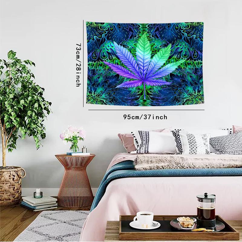 Maple Leaf Pattern Tapestry With Installation Package, Wall Hanging Aesthetic Tapestry For Home Living Room Bedroom Decor, Cozy Room Accessories, Bedroom Accessories