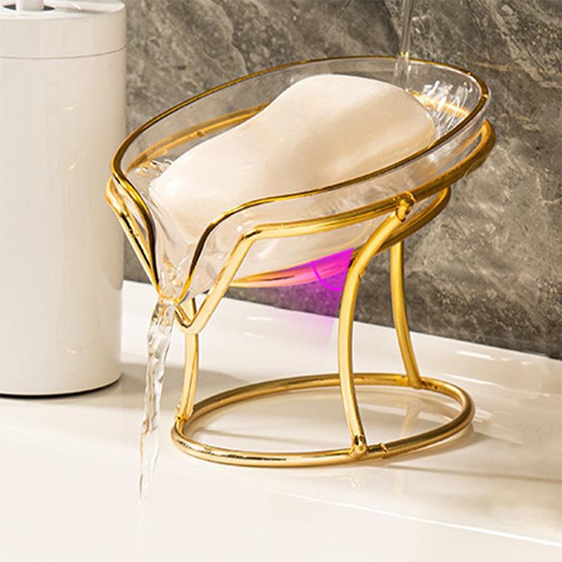 1 Count Clear Leaf Shaped Soap Dish Holder, Transparent Acrylic Soap Bar Holder, Bathroom Accessories