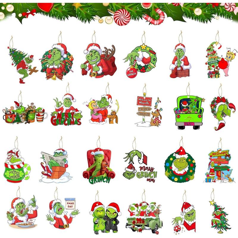 Christmas Tree Decorations 24Pcs Christmas Tree Ornament Winter Holiday Xmas Christmas Decor Paper Hanging Ornament for Indoors Home House Christmas Party Favor Supplies Decoration