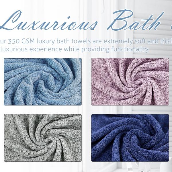 SEISSO Bath Towels 4 Counts  Premium Large Towels for Bathroom 35 x 63 Inches Ultra Soft and Quick Dry Luxury Bath Sheet, Lightweight Shower Towel