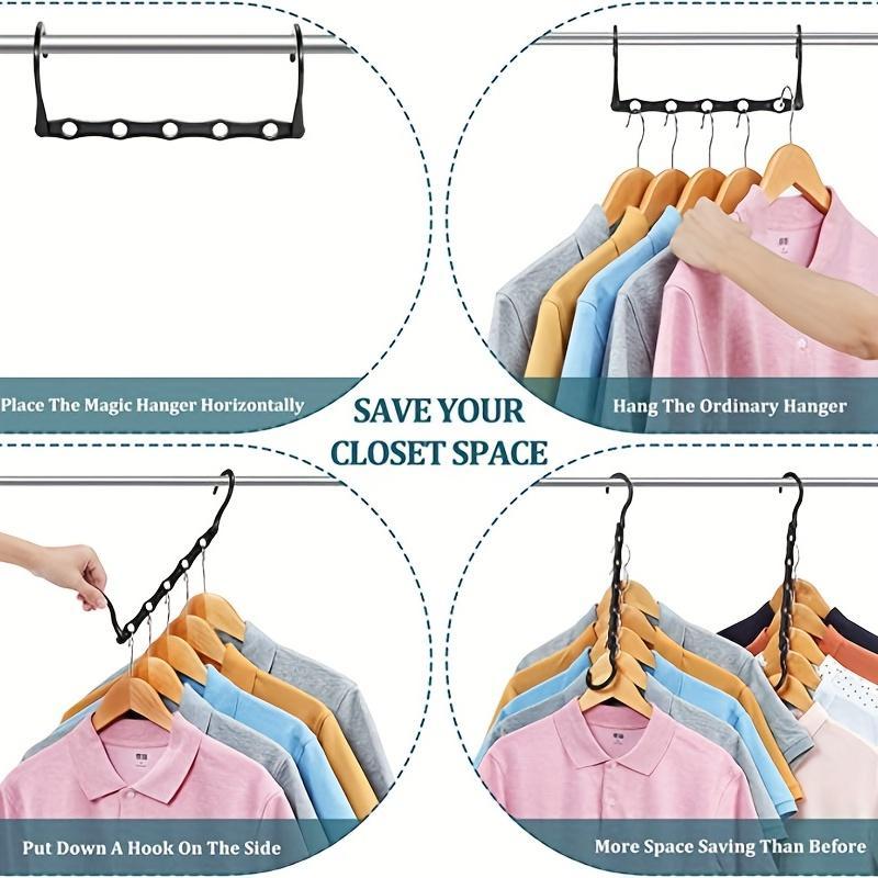 5-hole Clothes Rack, 2 6 Counts Multi-functional Non-slip Windproof Clothes Hanger, Space Saving Clothes Drying Rack, Clothes Storage Rack for Home Bedroom Wardrobe, Home Organizers, Storage Organizer