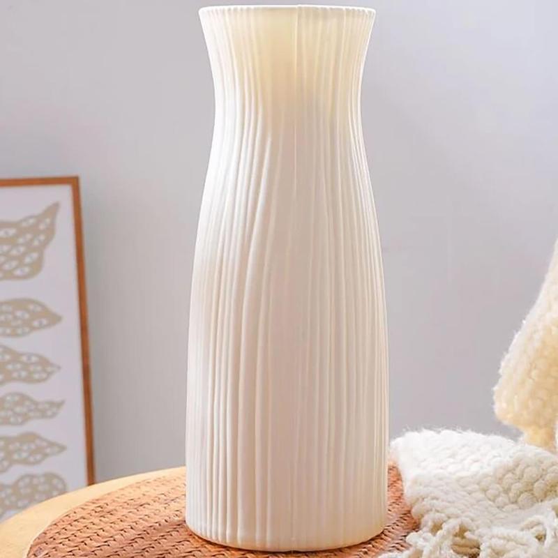 Simple Plastic Vase, Faux Ceramic Vase For Home Decoration Flower, Arrangement Supplies for Decor, Gift for Mom, Spring Decor 2024, Home Decor, Room Accessories