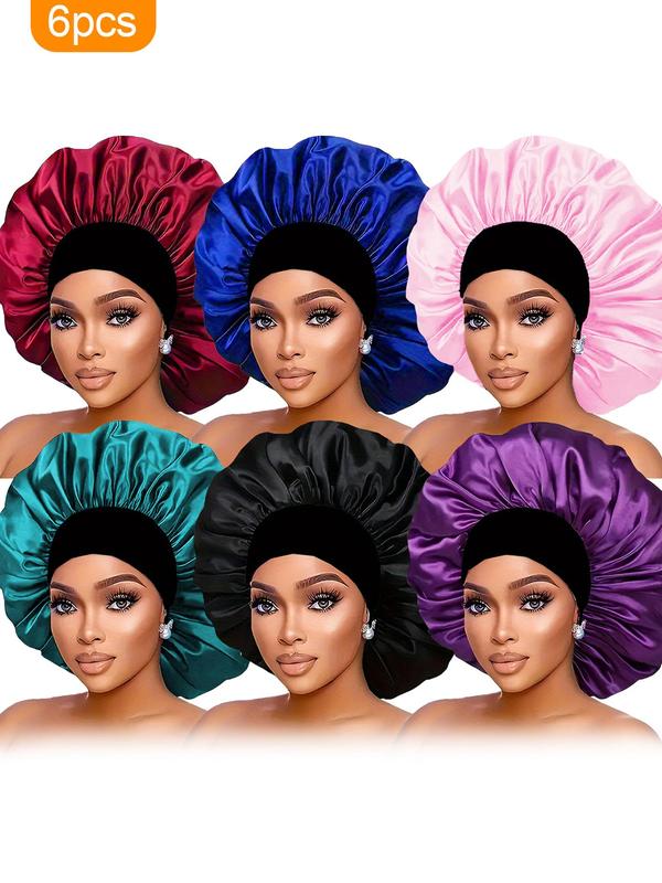 Solid Color Silky Hair Bonnet, 2024 New Style Soft Breathable Sleeping Bonnet, Hair Bonnet for Women, Fashion Accessories for Daily Use