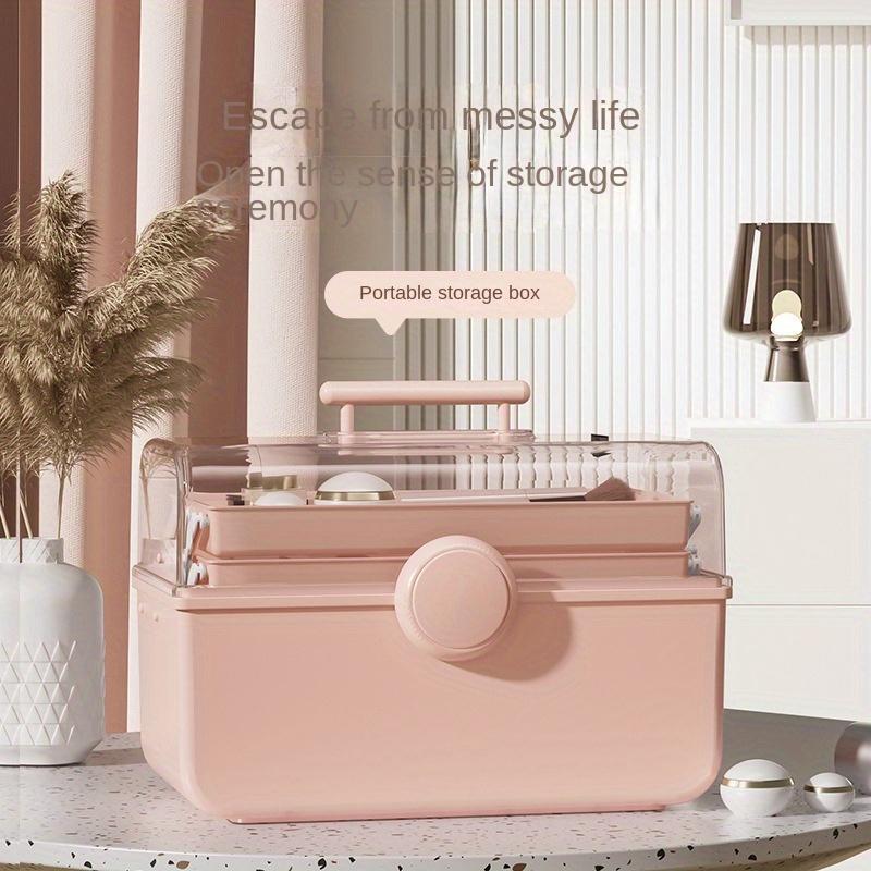 Large Capacity Cosmetic Storage Box, 1 Count Portable Dustproof Desktop Medicine Storage Box, Multifunctional Home Organizer