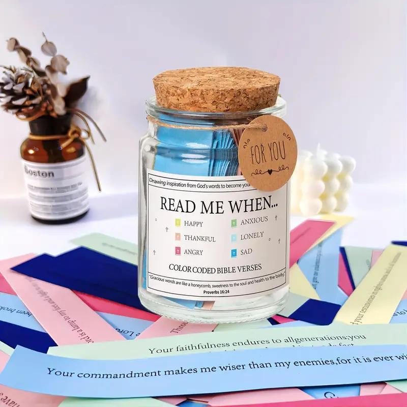 Bible Themed Emotional Jar with  Gift Box, 1 Count Colorful Emotional Jar with Gift Box & Poetry Card, Party Gift for Friends & Family