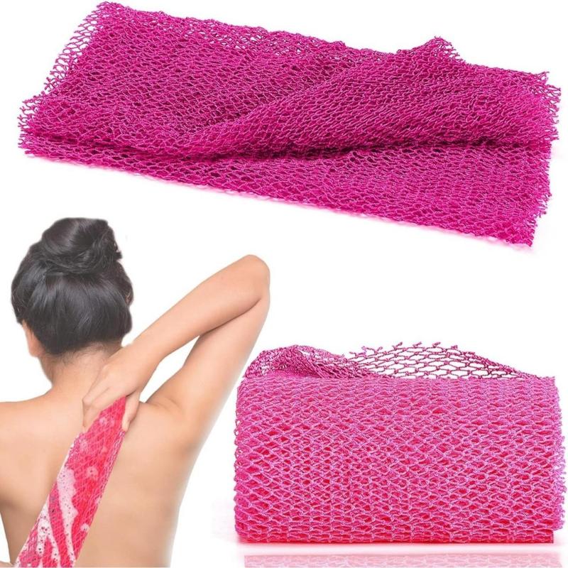 African Net Long Bath Net Sponge,African Bathing Body Exfoliating Net Shower Body  Back Scrubber Skin Smoother,Stretch Length to 66 INCH (Pink)(Creative Life Pavilion) Accessories