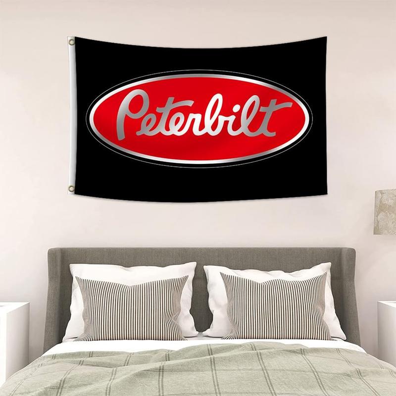 Peterbilt Flag 3x5 Feet Banner,Funny Man Cave Wall Tapestry with Brass Grommets for College Dorm Room