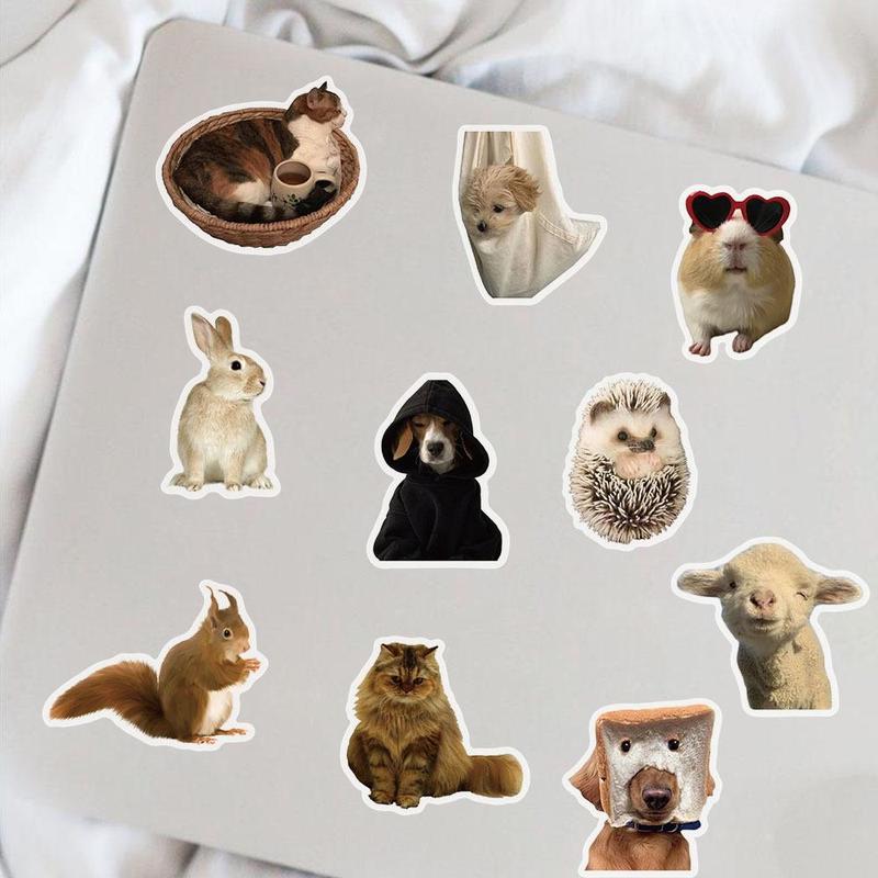 Animal Series Sticker, 50pcs set Waterproof Self Adhesive Decor Paper, Decor Sticker for Gift Greeting Card & Water Bottle & Laptop & Phone