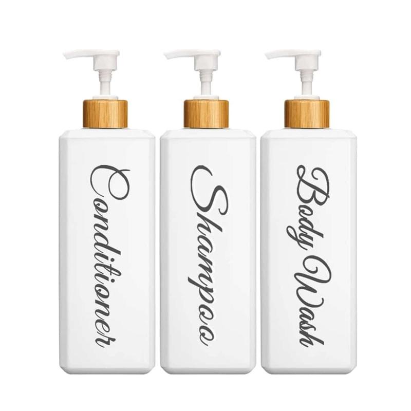 3pcs set 500ml Shampoo Dispenser, Empty Refillable Conditioner Dispensing Pump Bottle, Bathroom Shower Gel Dispenser