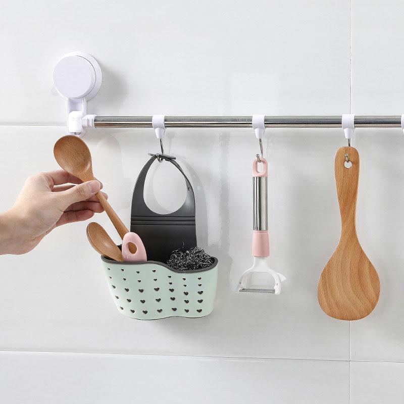 Kitchen Sink Hanging Drain Basket, Adjustable Faucet Sponge Holder, Practical Kitchen Gadgets, Kitchen Accessories, Home Organizer Tools