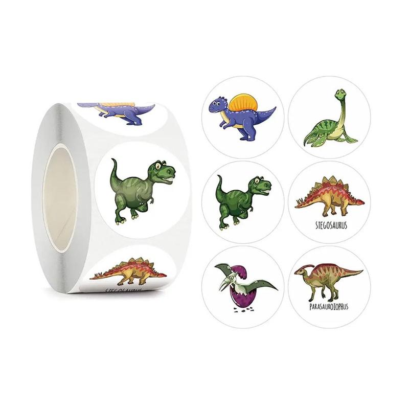 500pcs Cartoon Dinosaur Pattern Stickers, Creative Multi-purpose Stickers, For DIY Craft Decoration And Hand Account, Christmas Gift