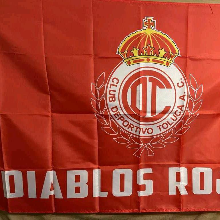 Diablos Rojos del Toluca 3x5 Ft Flag - Mexican futbol Banner