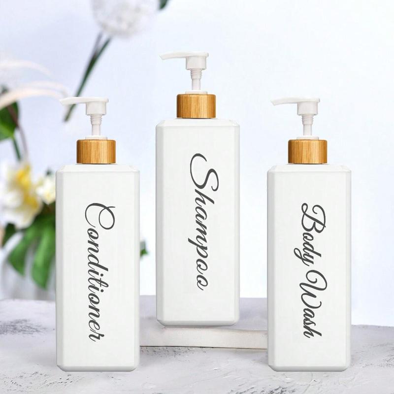 3pcs set 500ml Shampoo Dispenser, Empty Refillable Conditioner Dispensing Pump Bottle, Bathroom Shower Gel Dispenser