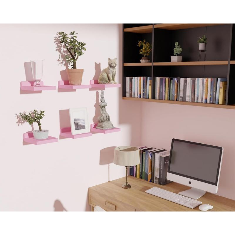 Small Floating Shelves Mini Shelves Hanging Display 5 Inch Wall Shelf for Bathroom Livingroom Bedroom,3 Pack, with 2 Types of Installation, Suitable for Room Decor