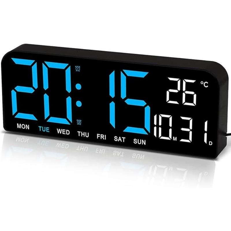 Modern Simple Digital Clock, Multifunctional Hangable Alarm Clock for Halloween, Large Digital Clock with Alarm Function, Suitable for Home Office Bedroom [Battery Required, without Battery] Decor Set