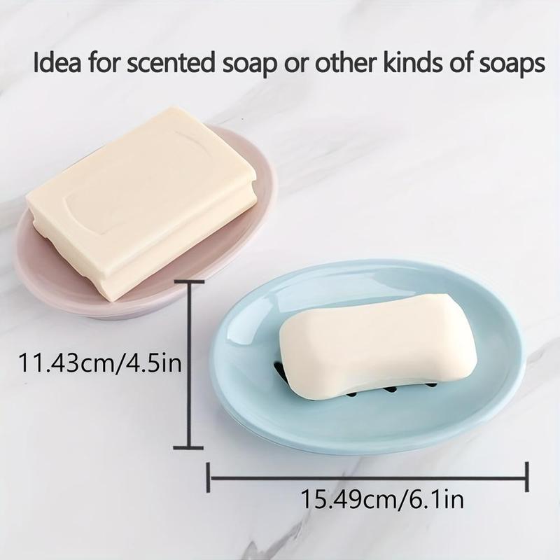 Soap Dish, 1 Count Countertop Soap Bar Holder, Soap Drain Storage Box for Shower Bathroom Kitchen