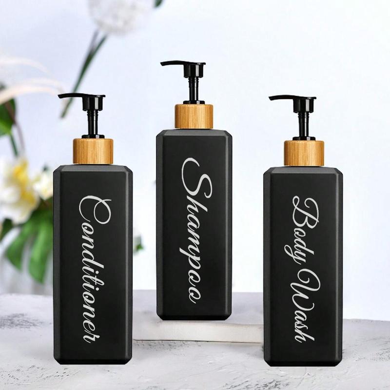 3pcs set 500ml Shampoo Dispenser, Empty Refillable Conditioner Dispensing Pump Bottle, Bathroom Shower Gel Dispenser