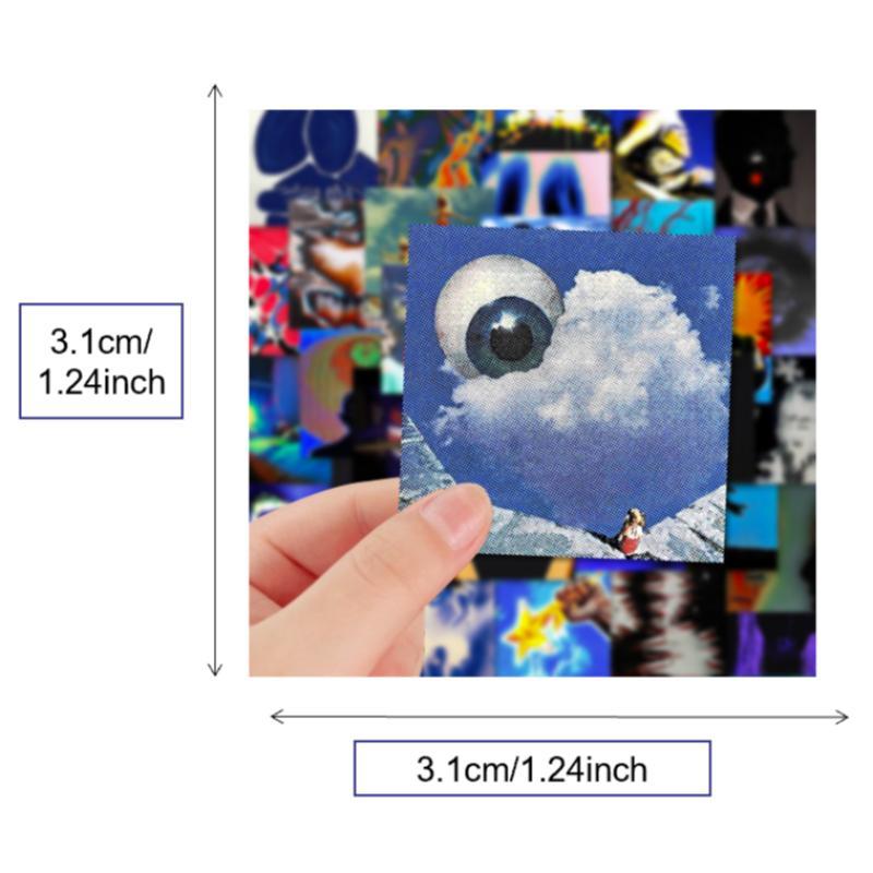 Visual Art Series Sticker, 64pcs pack Waterproof Self Adhesive Decor Paper, Decor Sticker for Gift Greeting Card Water Bottle Laptop Phone