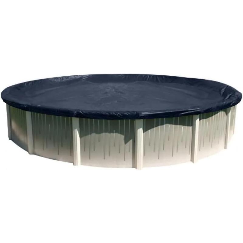 24 ft Round Pool Cover | Economy Above Ground Pool Cover | Blue Black Reversible Heavy Duty Winter Pool Cover | Cold and UV Resistant | Shields Pools from Seasonal Debris