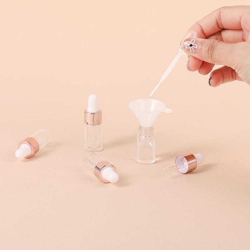 3ml Empty Glass Dropper Bottle, 10pcs 50pcs Essential Oil Sample Bottle with Funnel & Dropper, Liquid Cosmetic Container, Travel Bottle